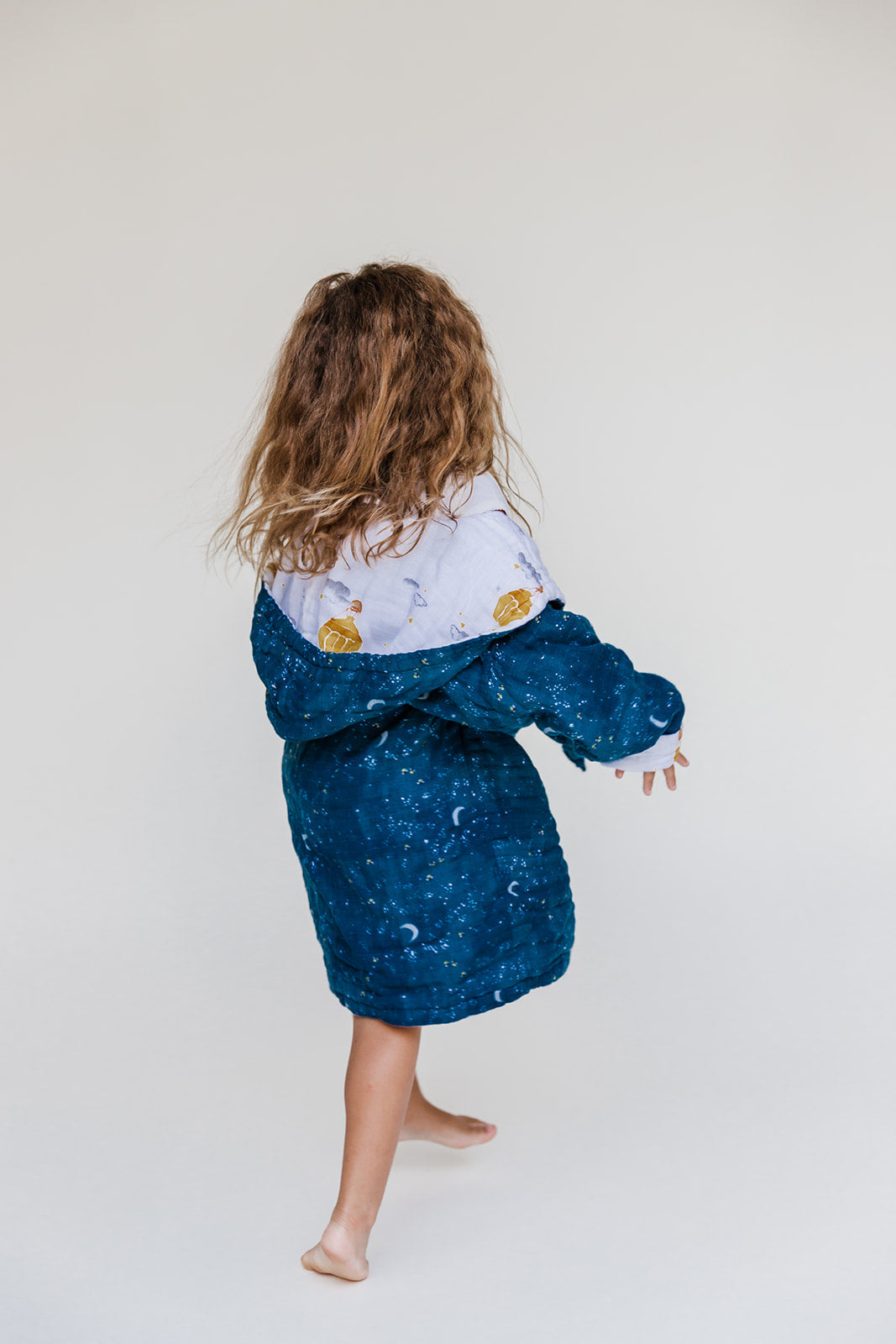 Kids Hooded Muslin Bath Robe - Mystical Night