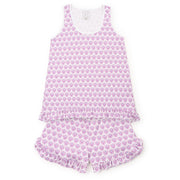 Mallory Women's Pajama Short Set Pickleball Crest Pink