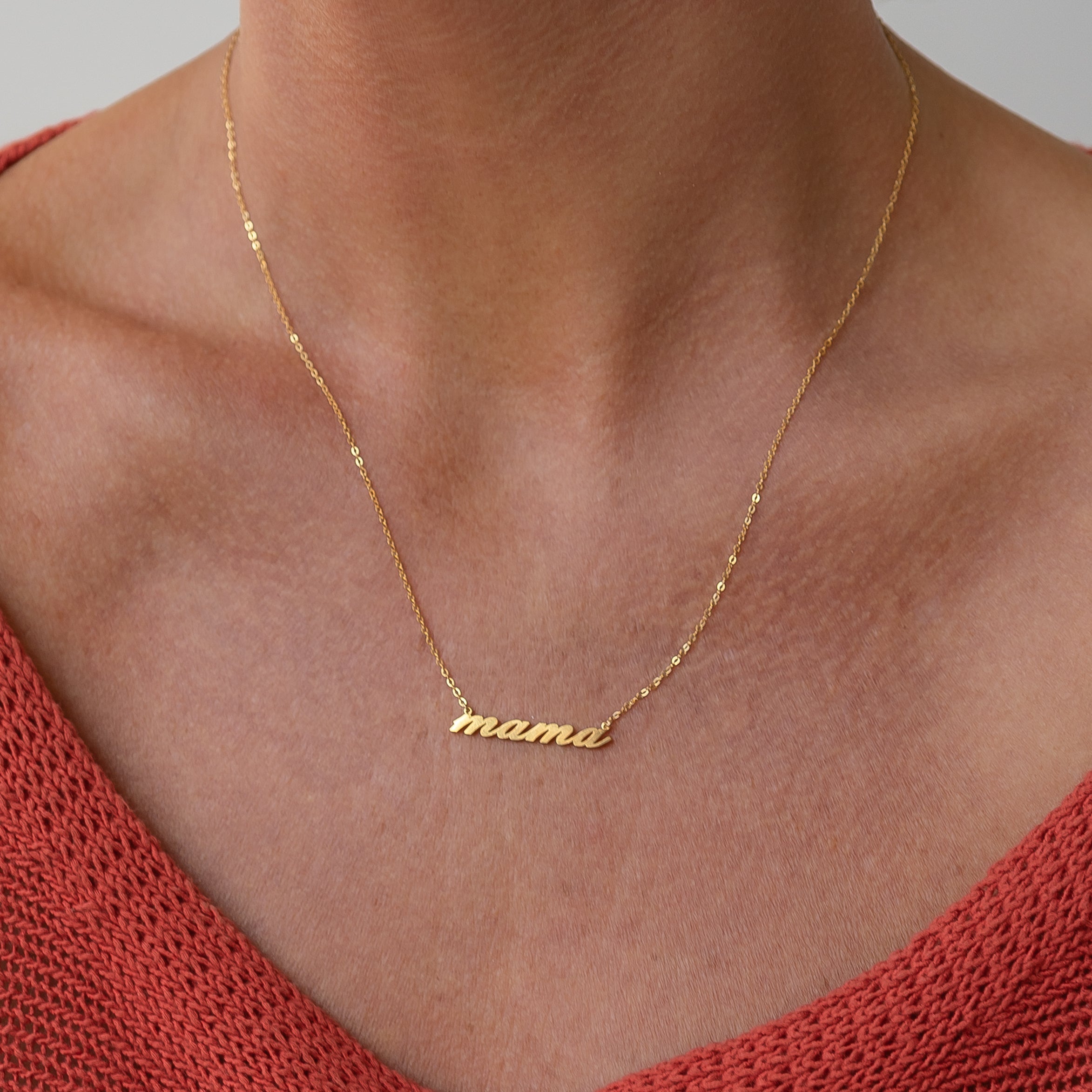 Mama Script Necklace