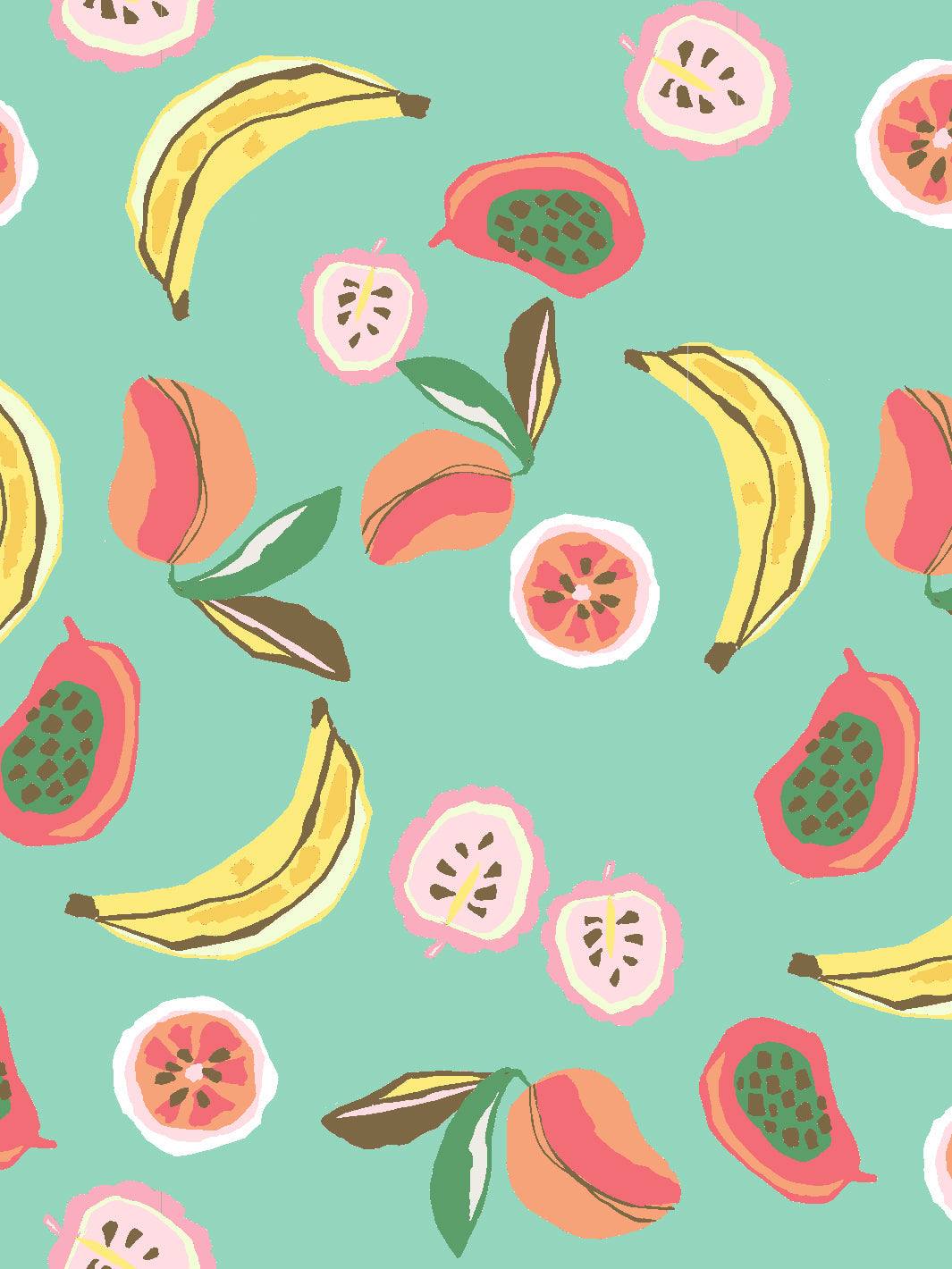 'mango Papaya' Wallpaper By Tea Collection - Carribean