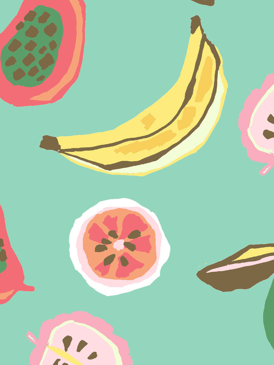 'mango Papaya' Wallpaper By Tea Collection - Carribean