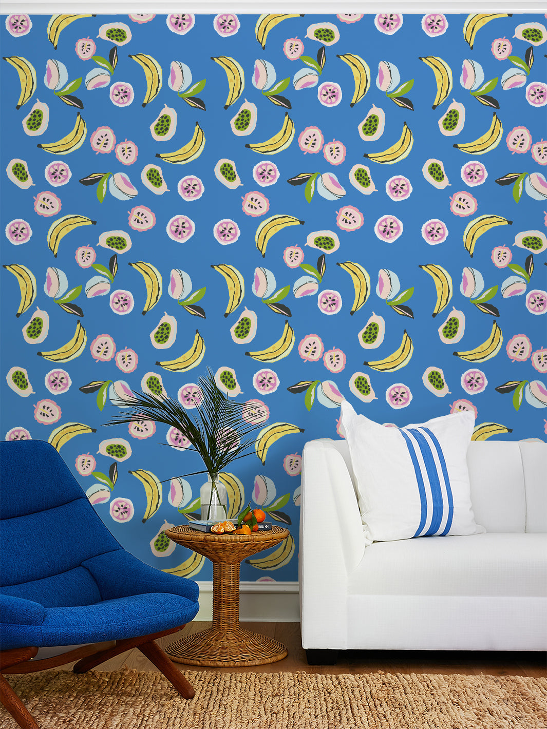 'mango Papaya' Wallpaper By Tea Collection - Cerulean