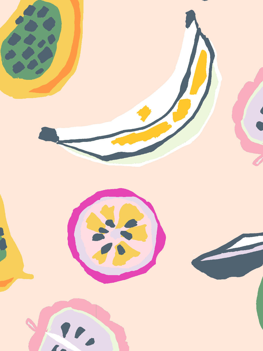 'mango Papaya' Wallpaper By Tea Collection - Peach