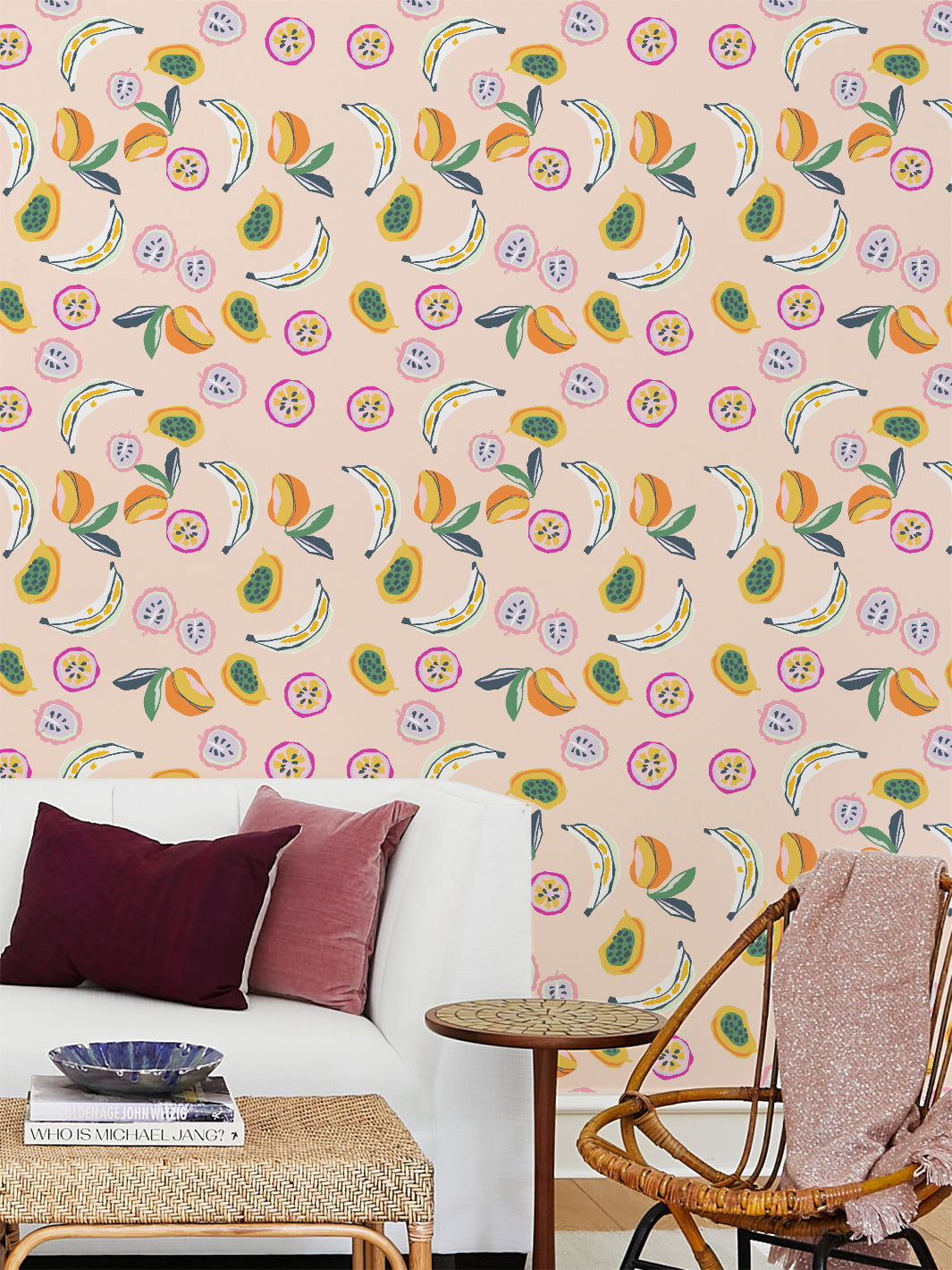 'mango Papaya' Wallpaper By Tea Collection - Peach
