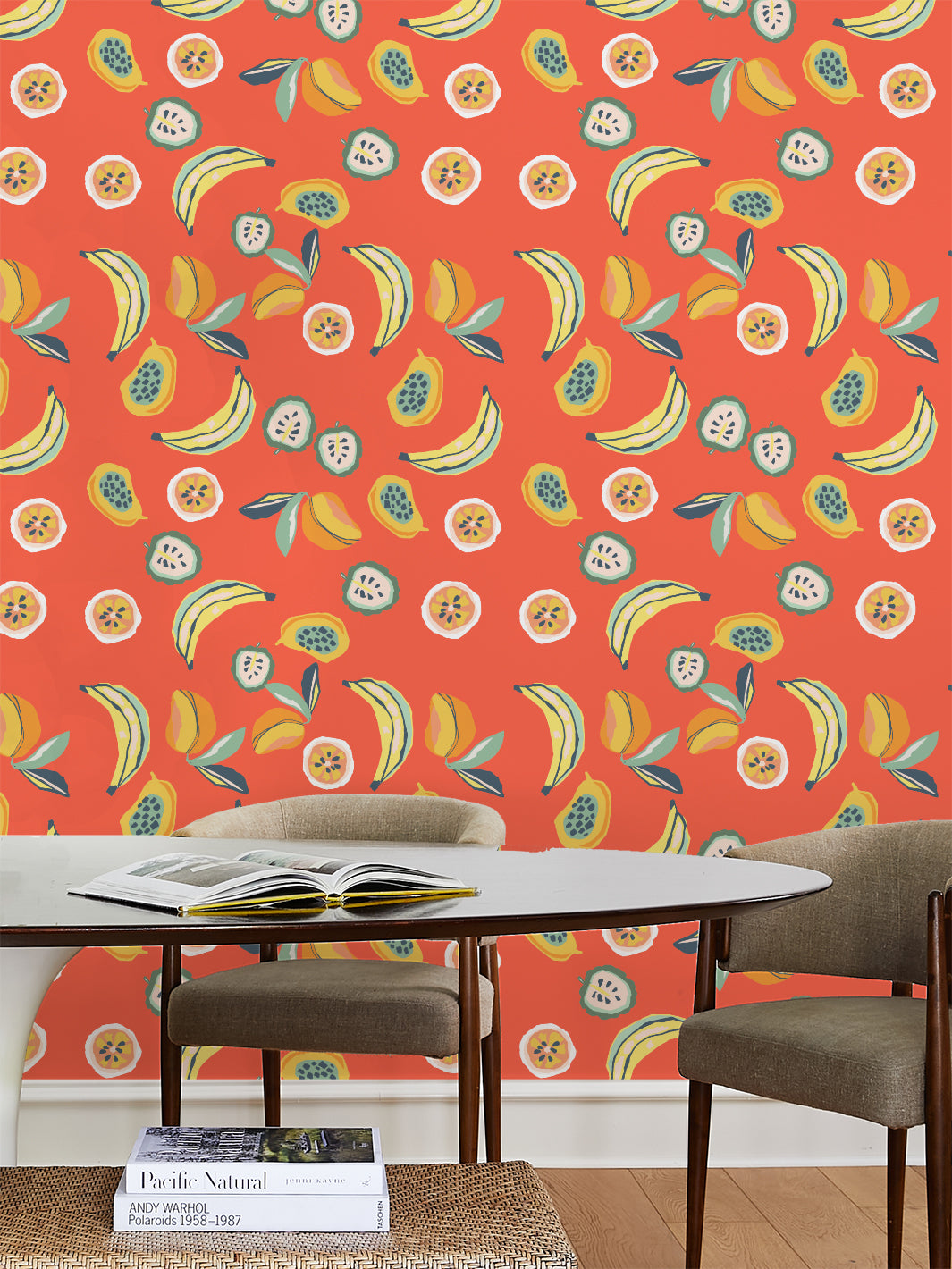 'mango Papaya' Wallpaper By Tea Collection - Persimmon