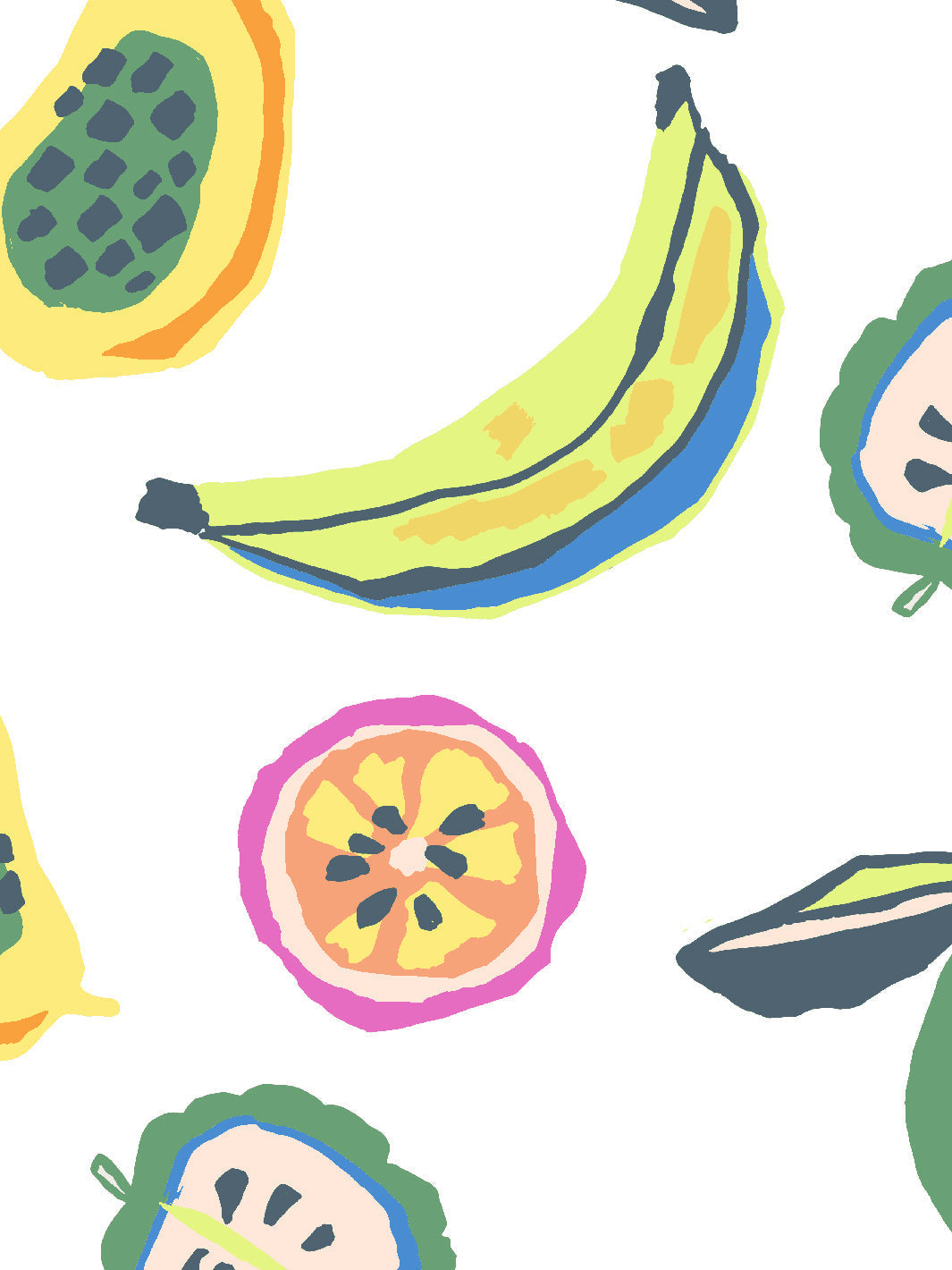 'mango Papaya' Wallpaper By Tea Collection - White