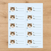 Manx Pawprint Wishes Gift Tag Sticker Sheet