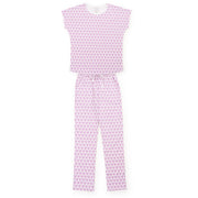 Marcia Women's Pajama Pant Set Pickleball Crest Pink
