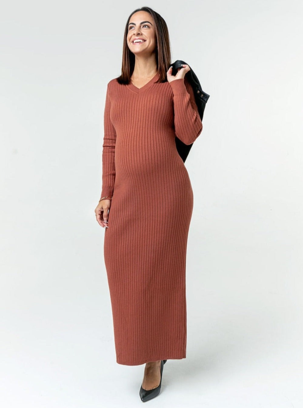 Full Body Maternity & Nursing Sweater Dress