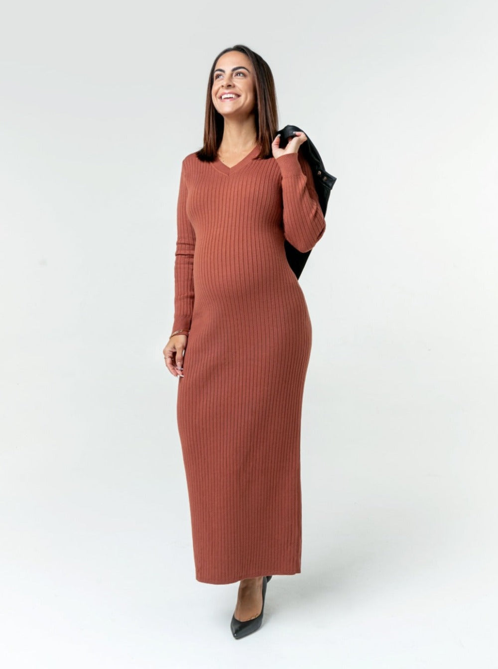 Full Body Maternity & Nursing Sweater Dress