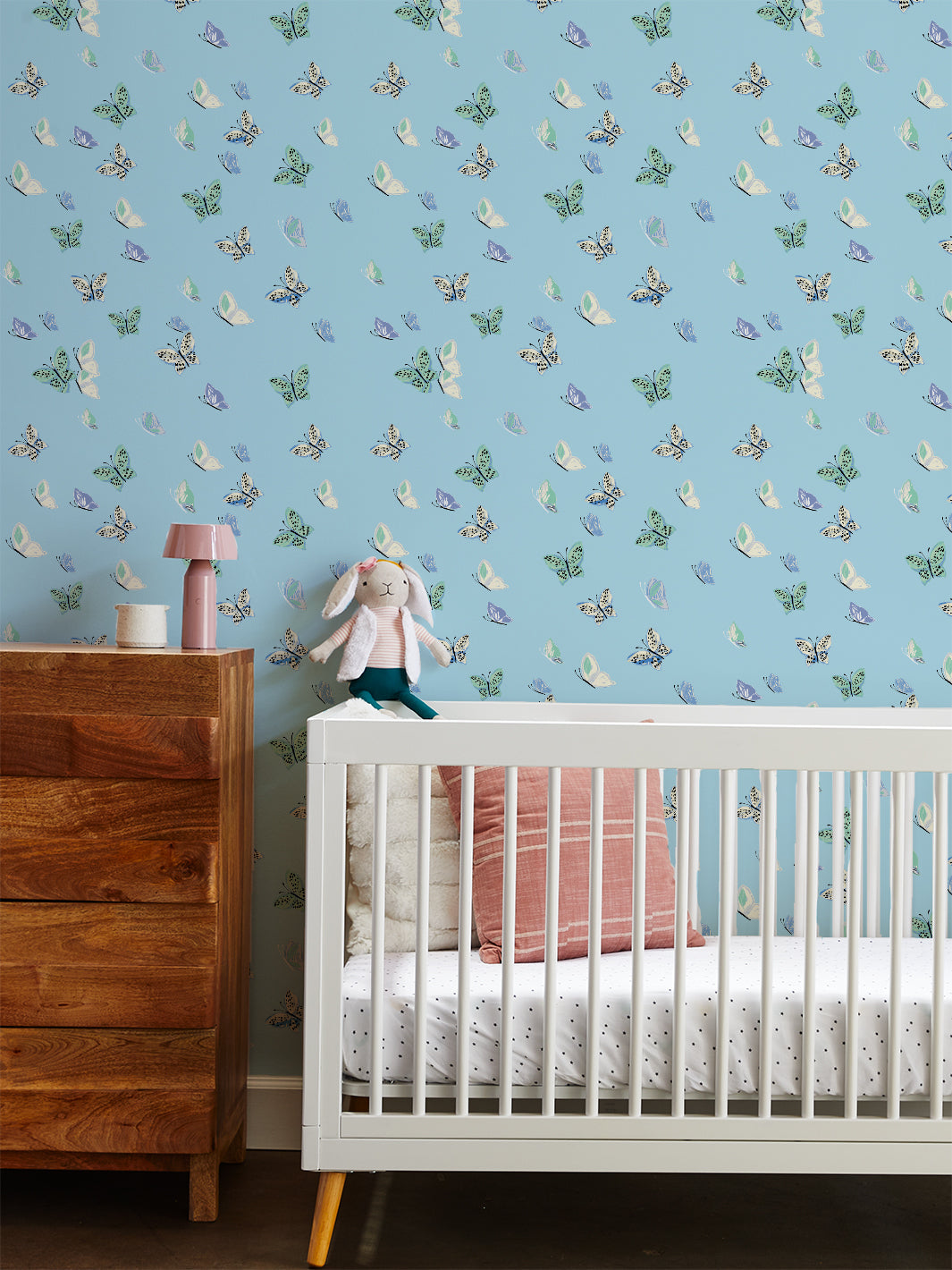 'mariposa' Wallpaper By Tea Collection - Baby Blue