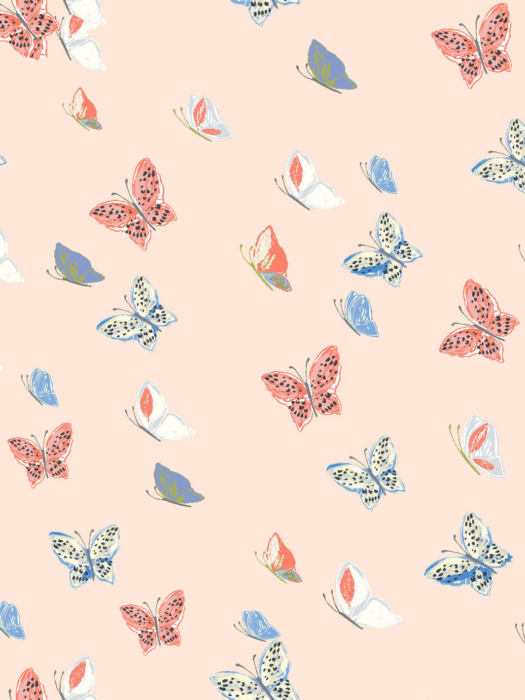 'mariposa' Wallpaper By Tea Collection - Peach