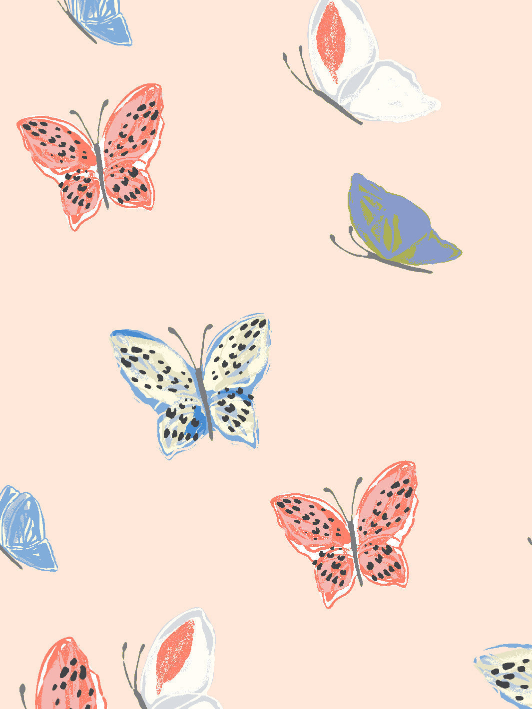 'mariposa' Wallpaper By Tea Collection - Peach
