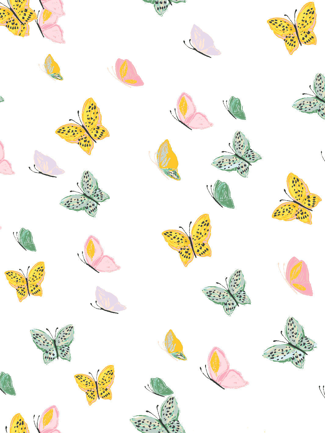 'mariposa' Wallpaper By Tea Collection - White
