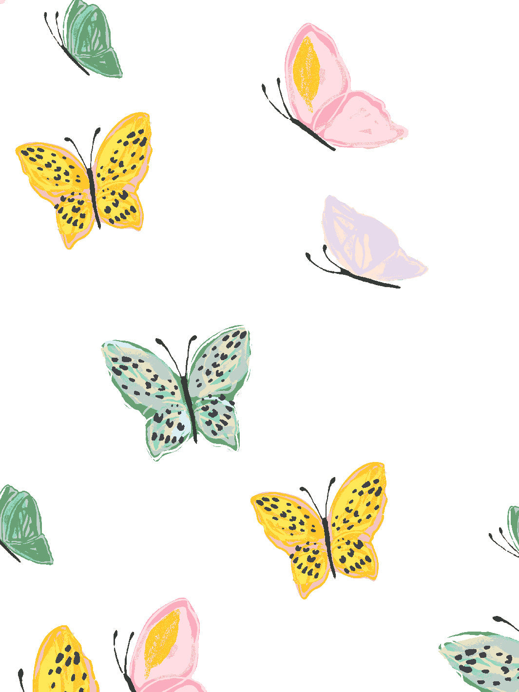 'mariposa' Wallpaper By Tea Collection - White