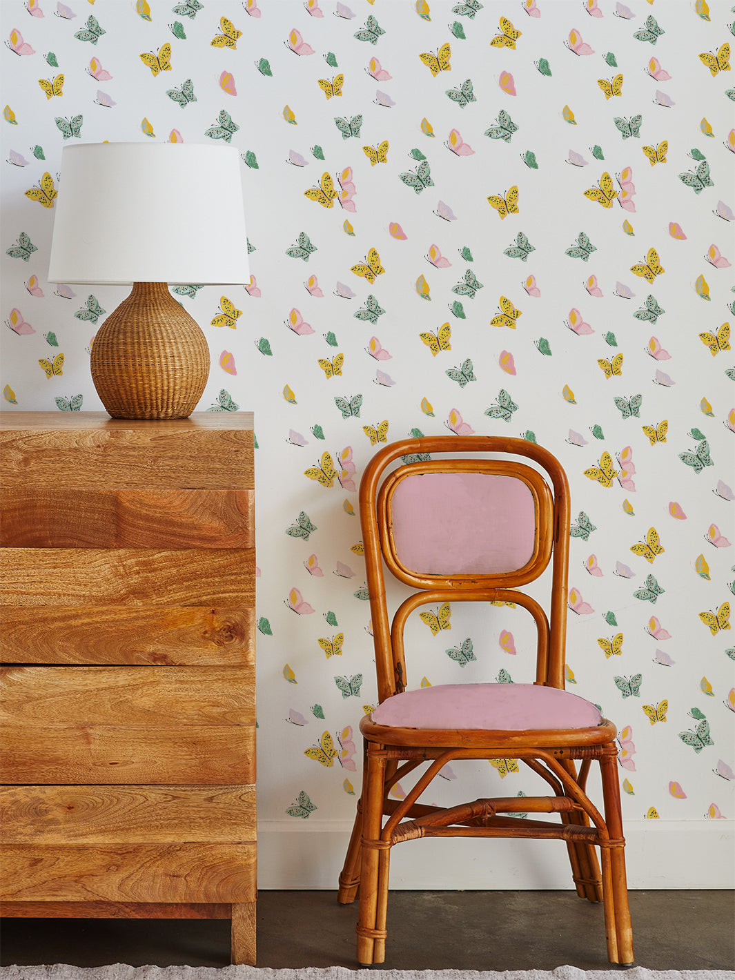 'mariposa' Wallpaper By Tea Collection - White