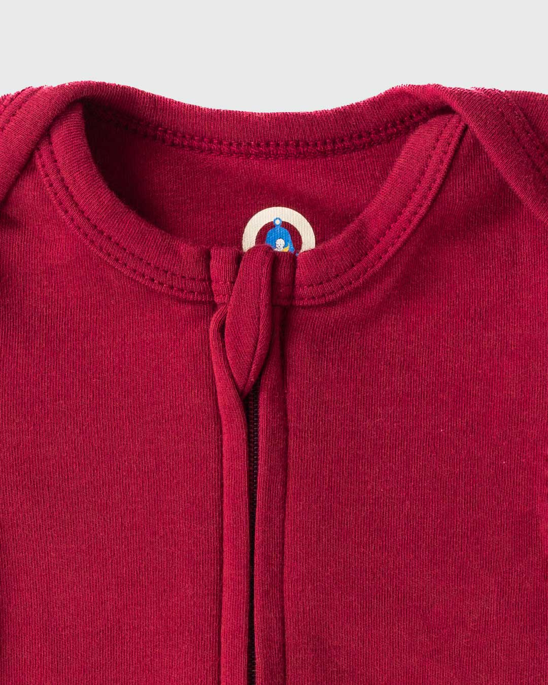 Short Sleeve Zipper Bodysuit In Maroon, 0-3m