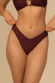 Maroon Crochet Lulu (zig-zag Stitch) Bikini Bottom