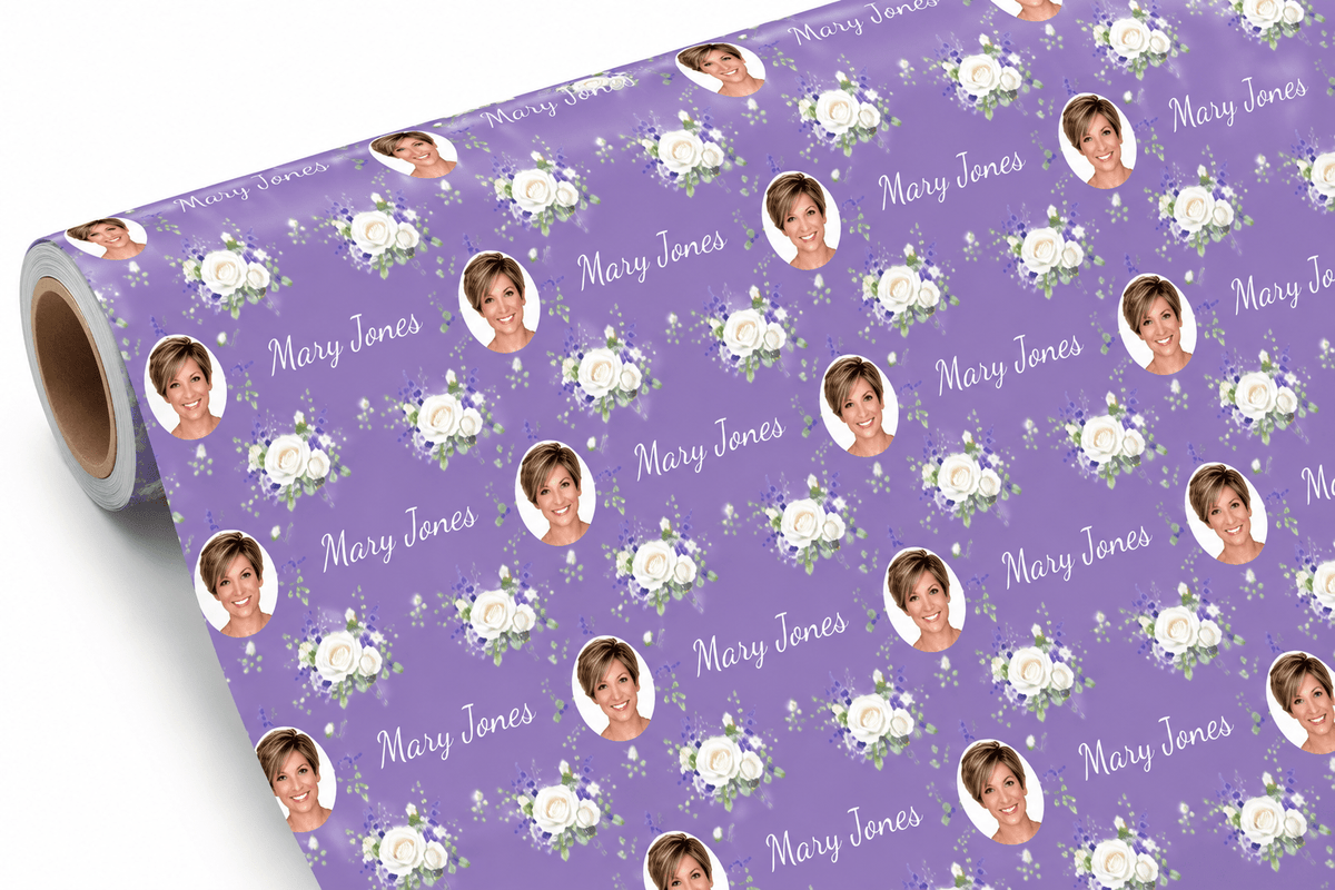 Personalized Twilight Rose Garden Wrapping Paper | Custom Gift Wrap
