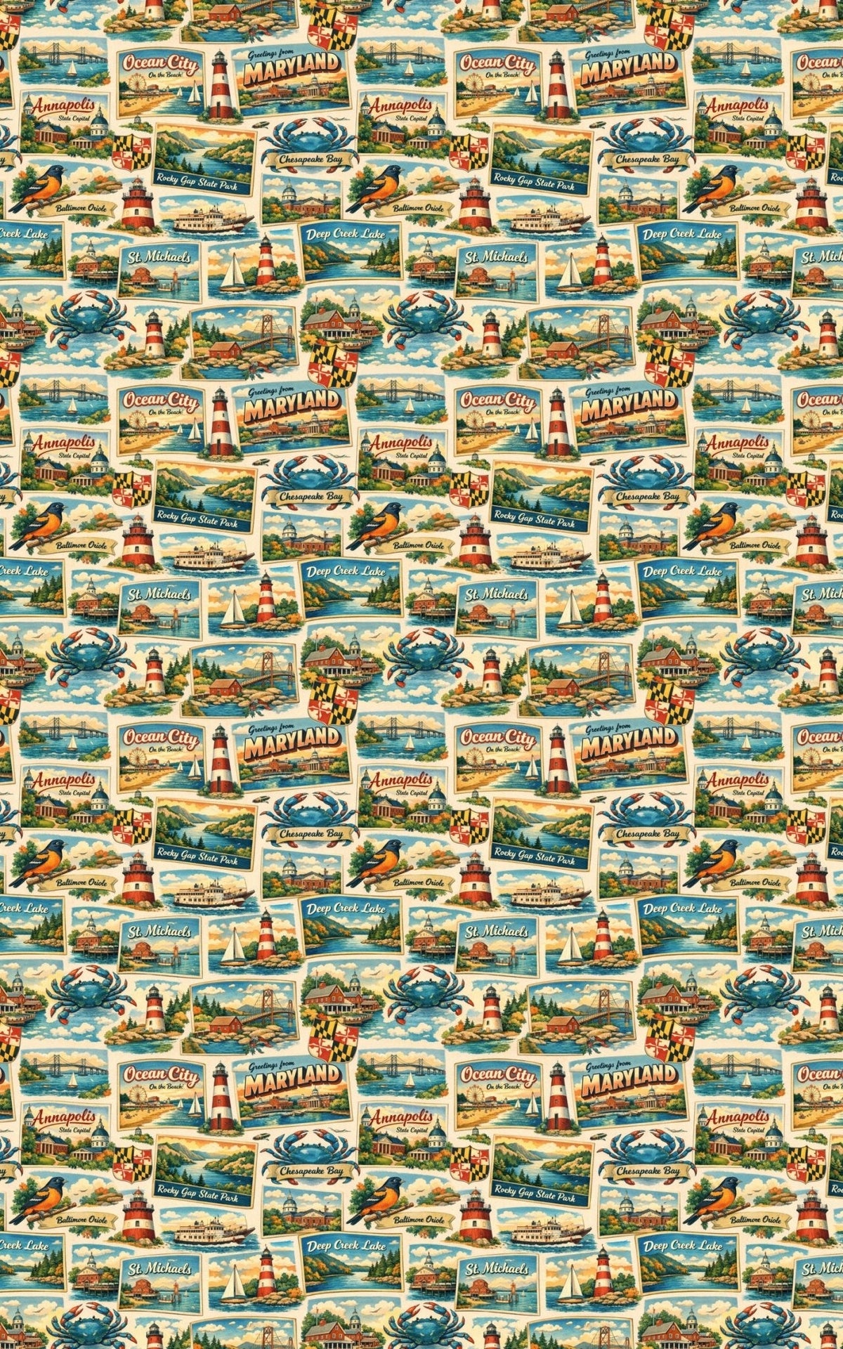 Maryland Postcard Memories Wrapping Paper