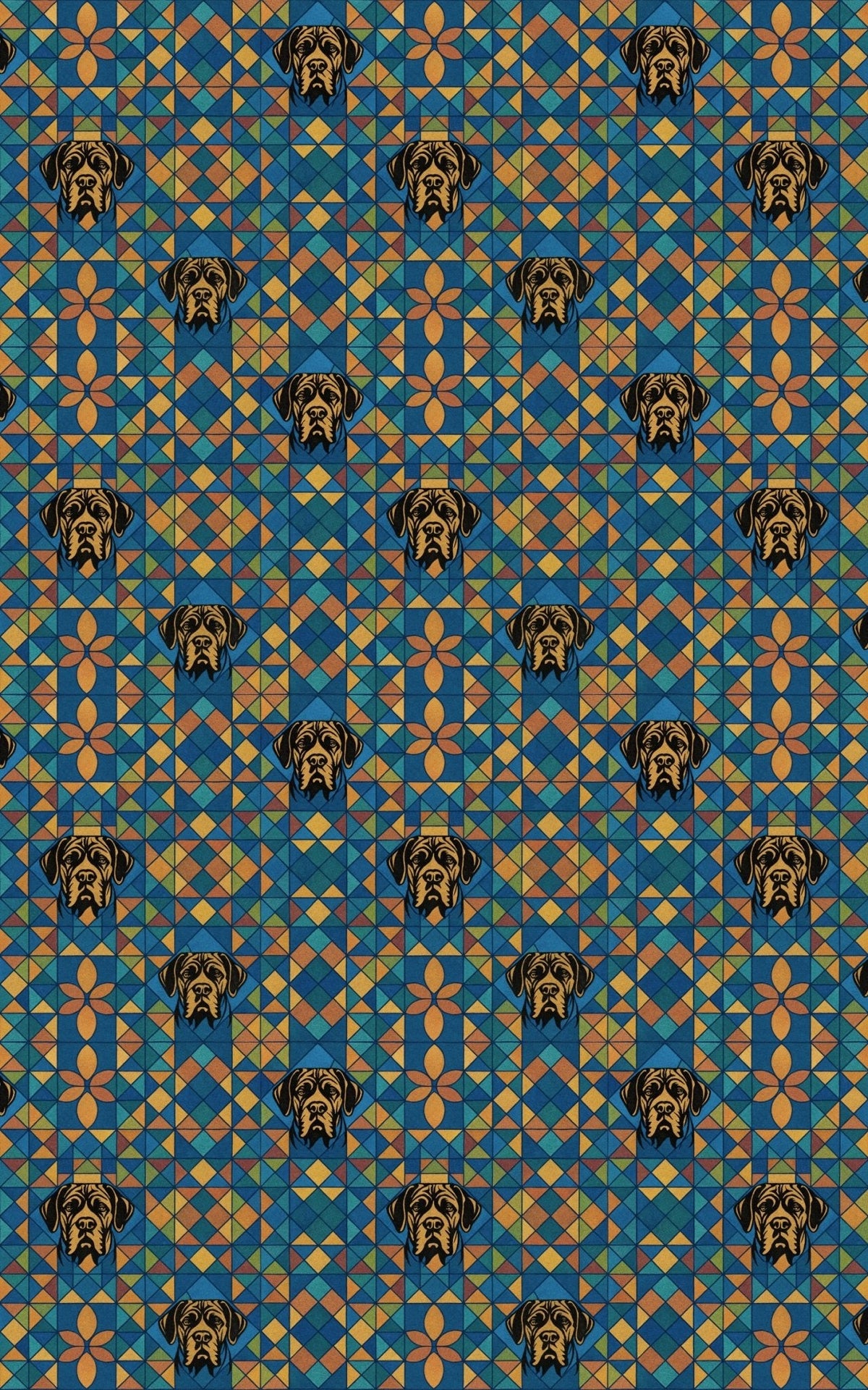 Mastiff Mosaic Wrapping Paper