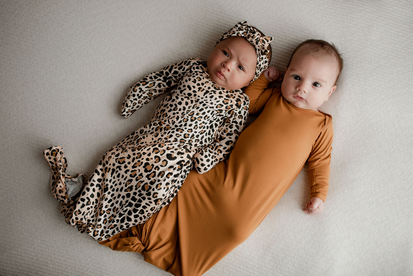 Leopard Knotted Newborn Baby Gown