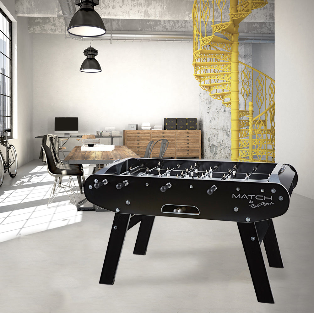 René Pierre Match Noir Indoor Foosball Table