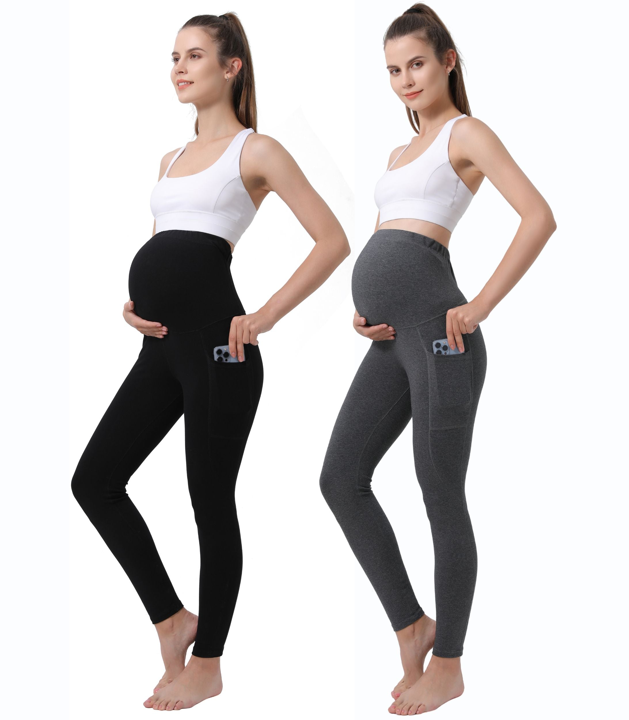 Pregnancy Yoga Pants With Pockets (2 Pack)