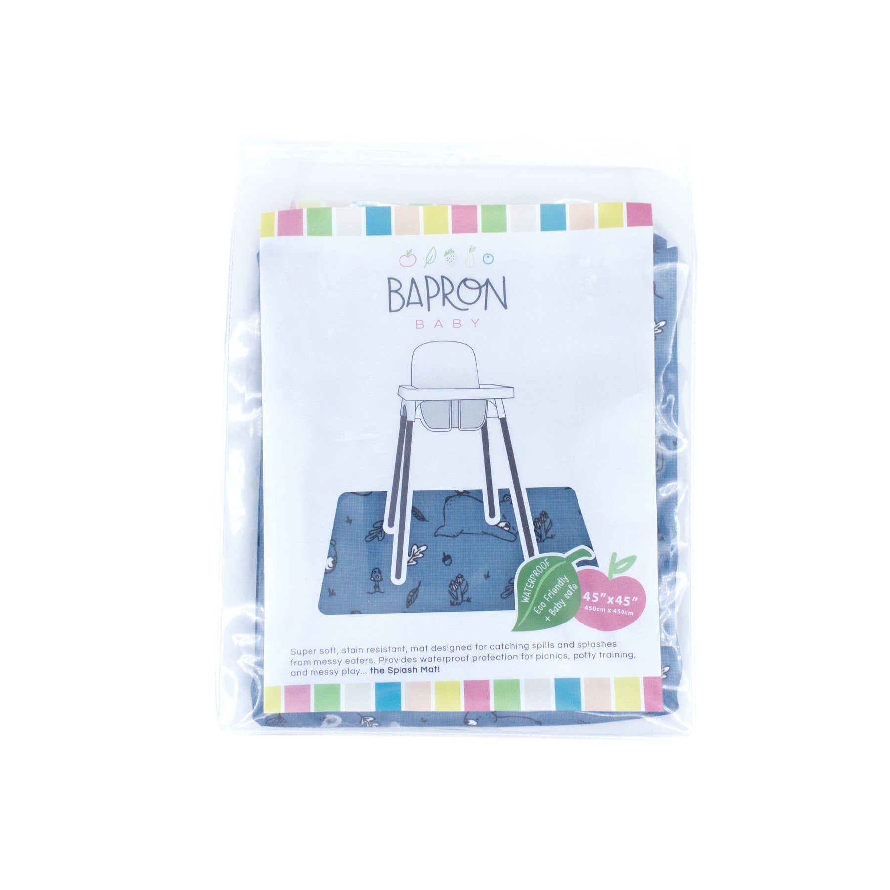 Bears In Blue Splash Mat - A Waterproof Catch-all For Highchair Spills And More!