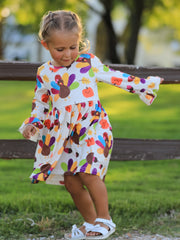 Thanksgiving Turkey Print Girls Dress