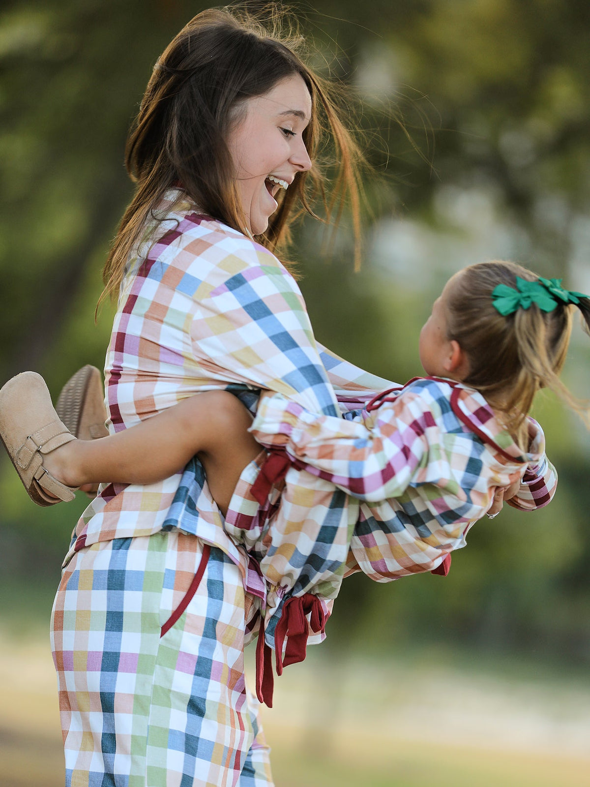 Mommy And Me Fall Plaid  Pajama Set