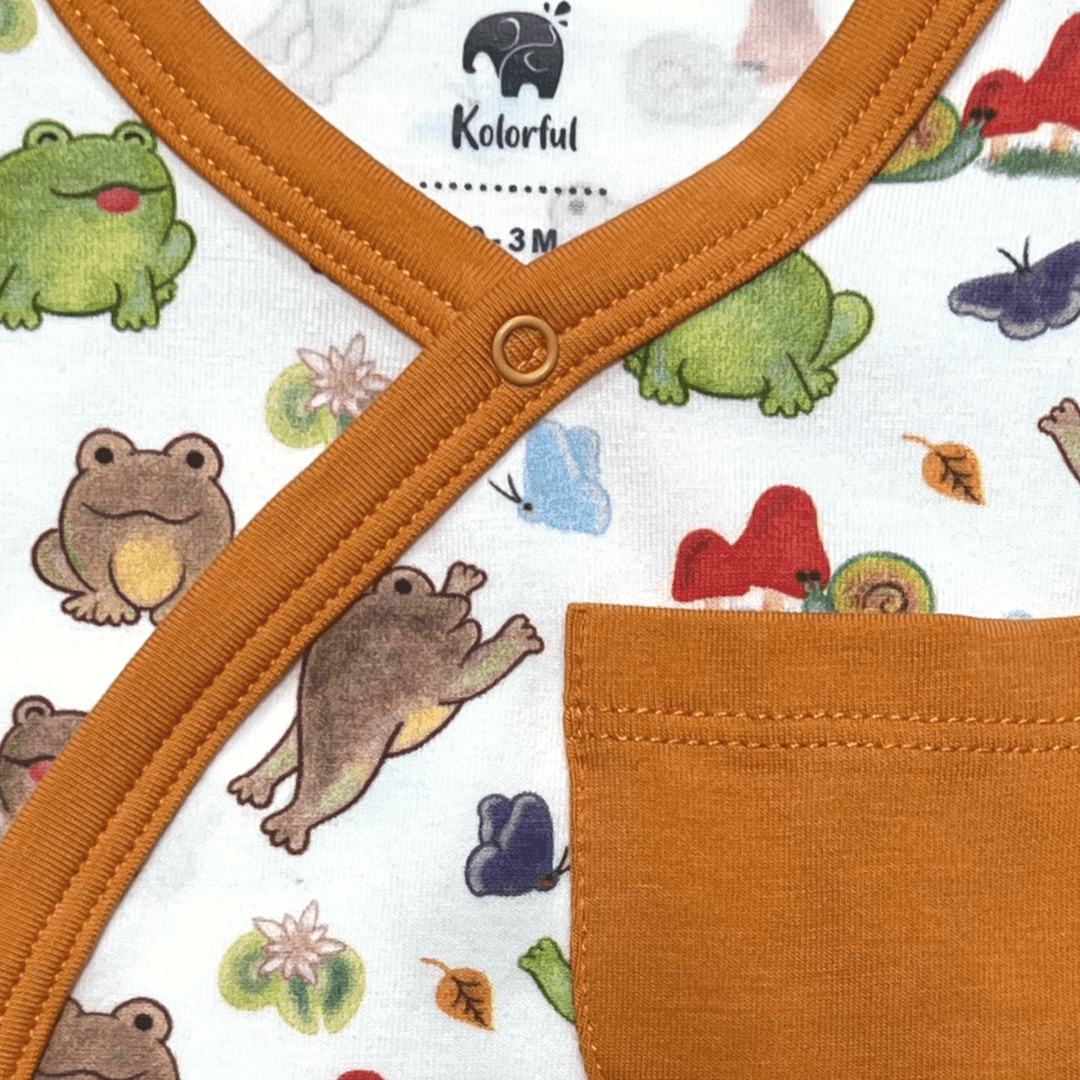 Frog Kimono Shorty Romper | Organic Pima Cotton