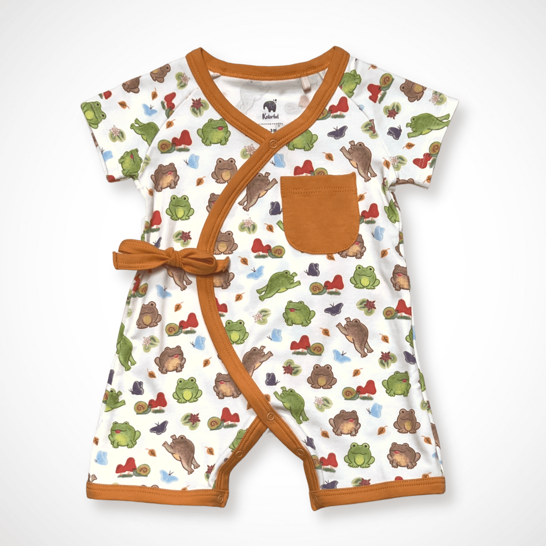 Frog Kimono Shorty Romper | Organic Pima Cotton