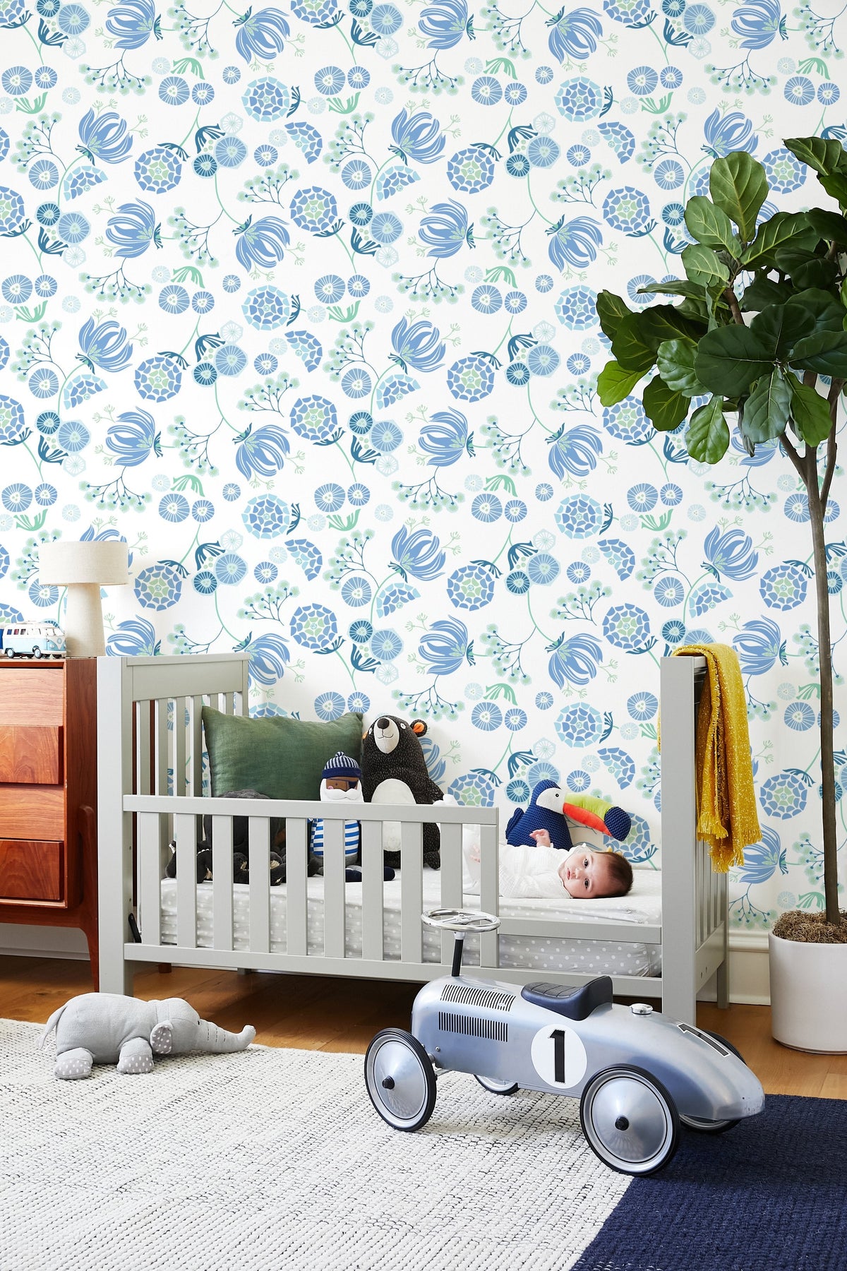 'mediterranean Floral' Wallpaper By Tea Collection - Blue
