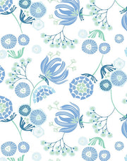 'mediterranean Floral' Wallpaper By Tea Collection - Blue