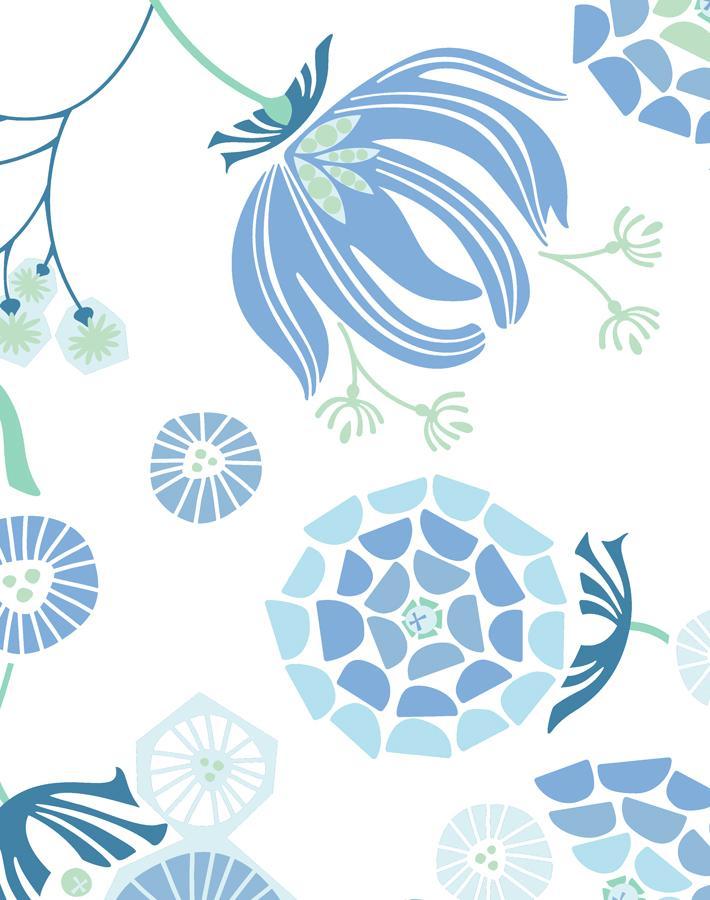 'mediterranean Floral' Wallpaper By Tea Collection - Blue