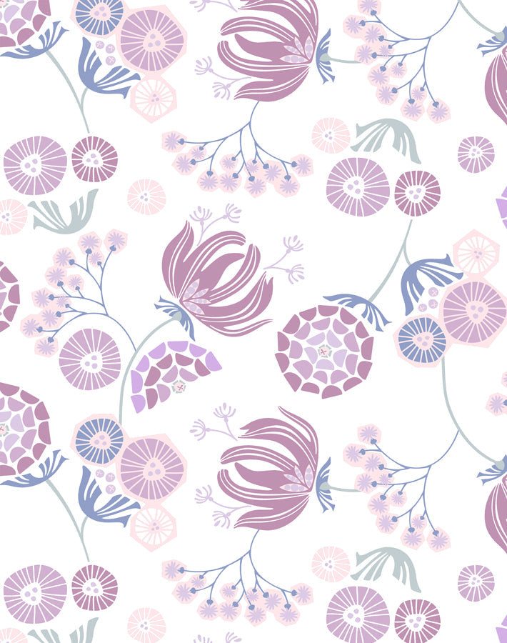'mediterranean Floral' Wallpaper By Tea Collection - Lavender