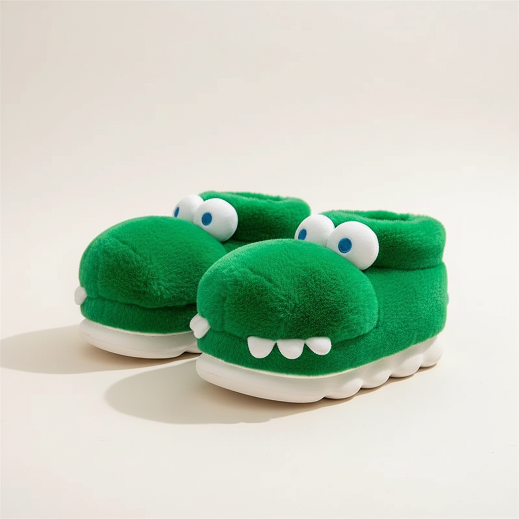 Mega Fluffy Crocodile Slippers Warm And Soft Ages 12 To Adults