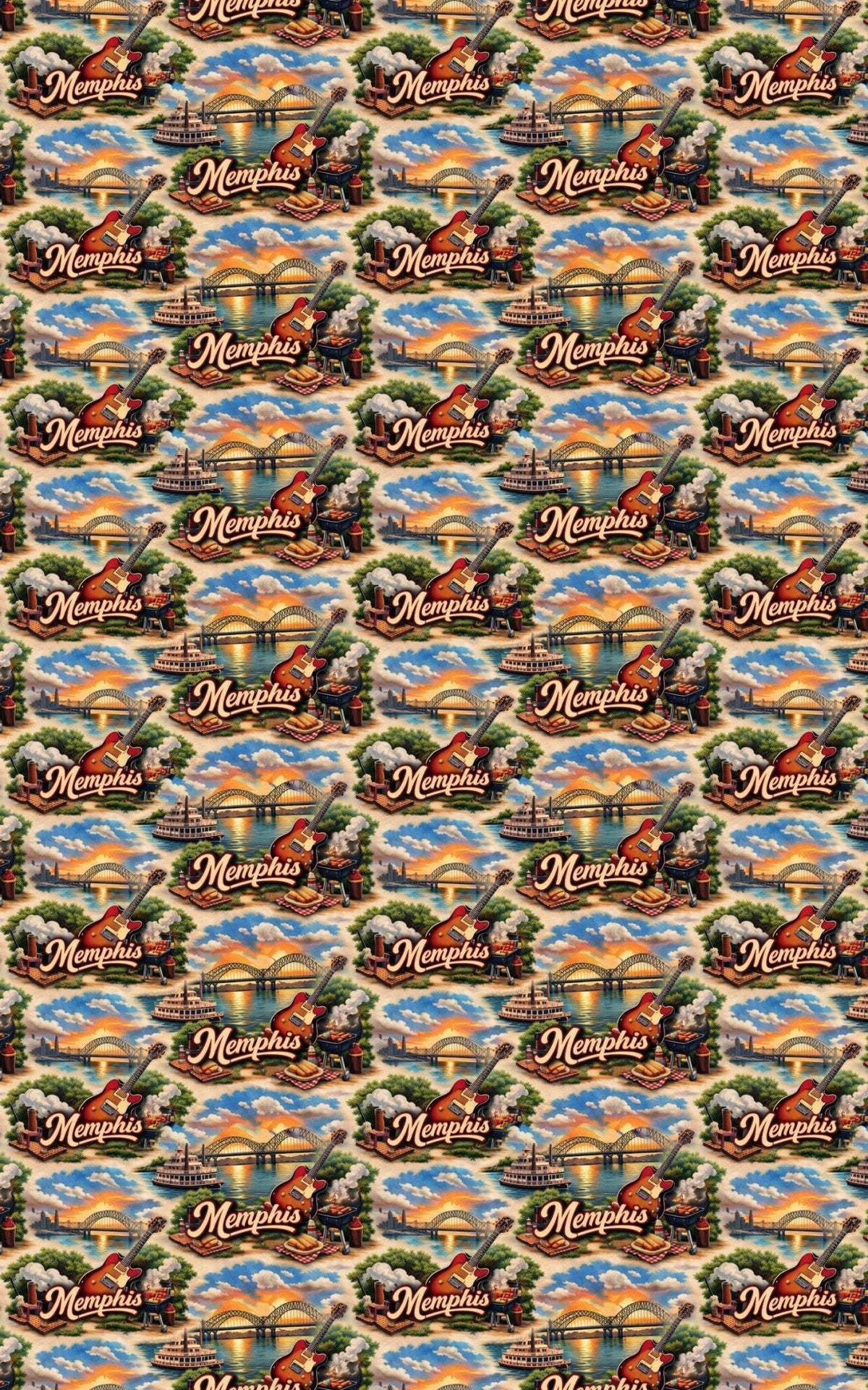 Memphis Blues & Bbq Wrapping Paper