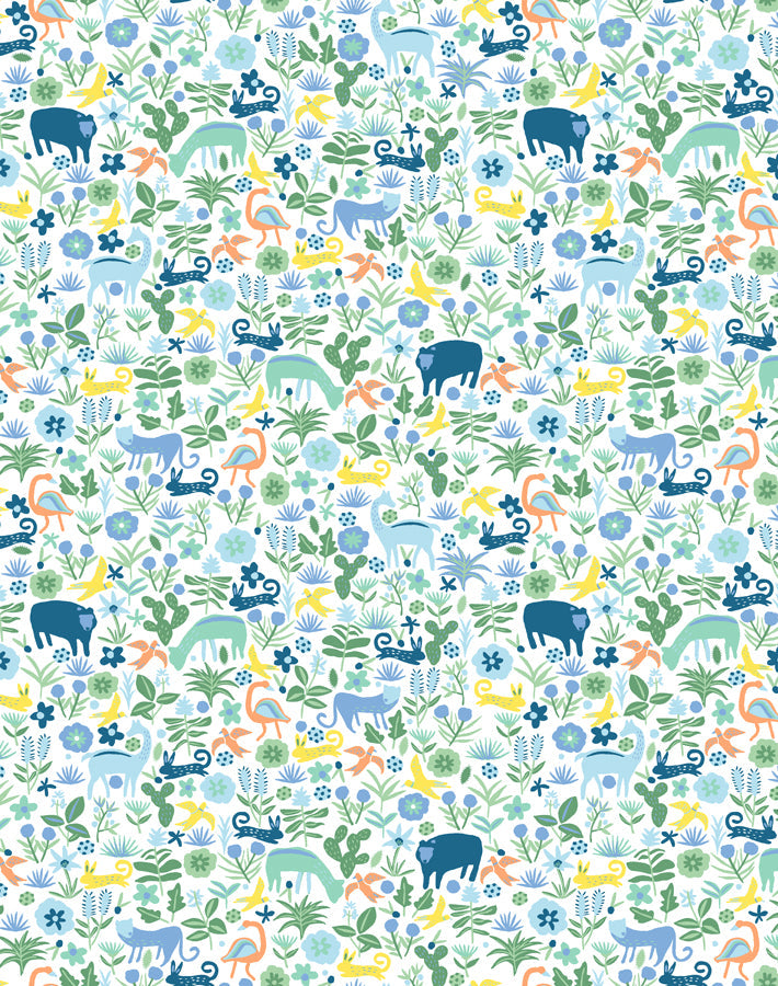 'menagerie' Wallpaper By Tea Collection - Spring Green