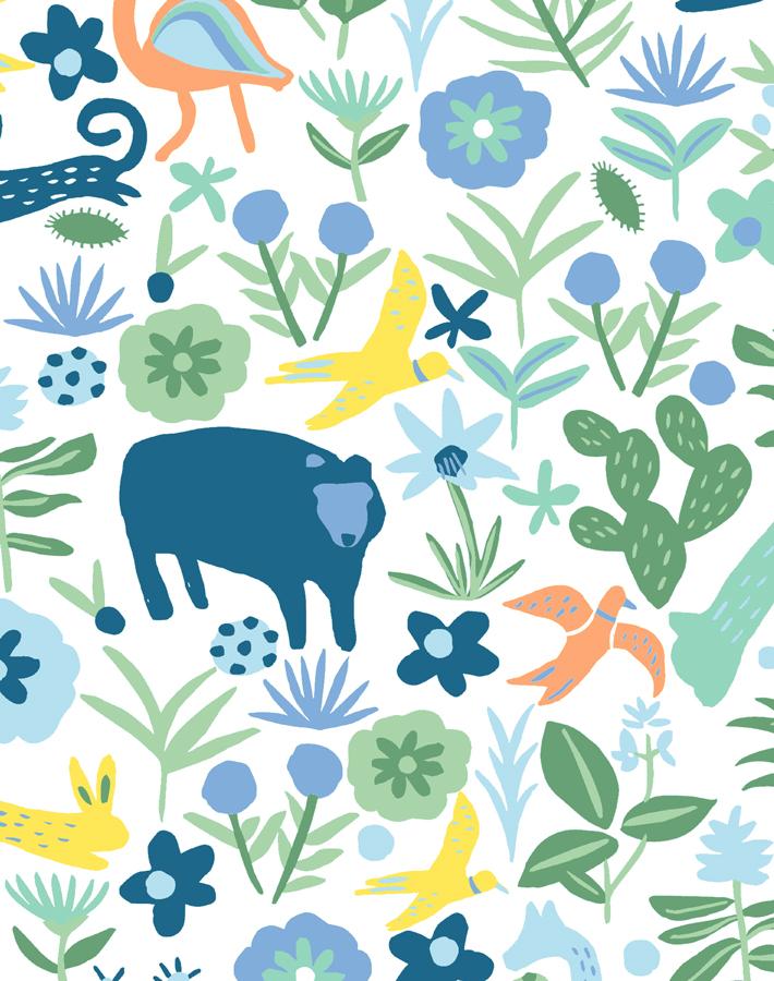 'menagerie' Wallpaper By Tea Collection - Spring Green