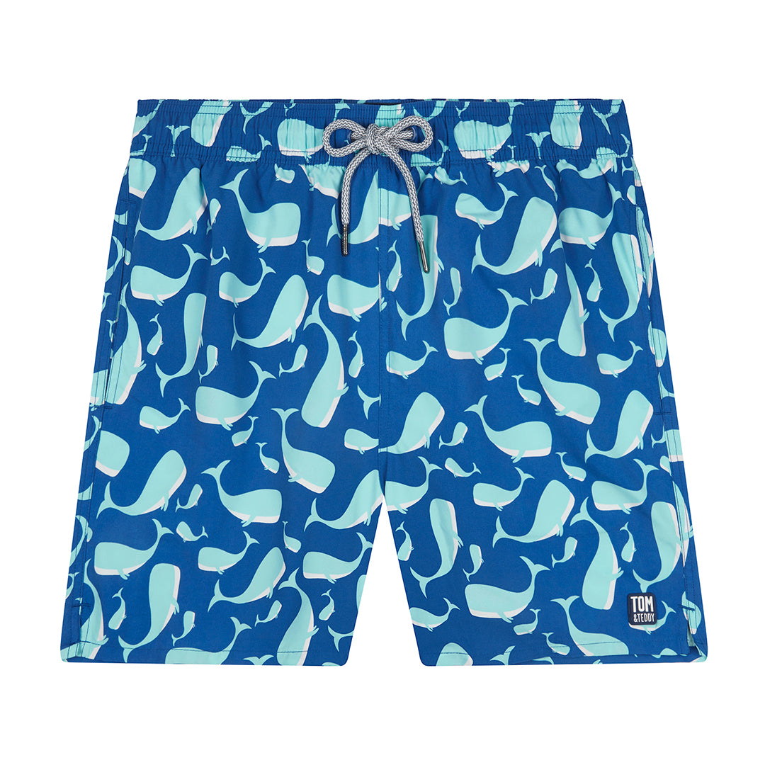 Navy & Aqua Whales