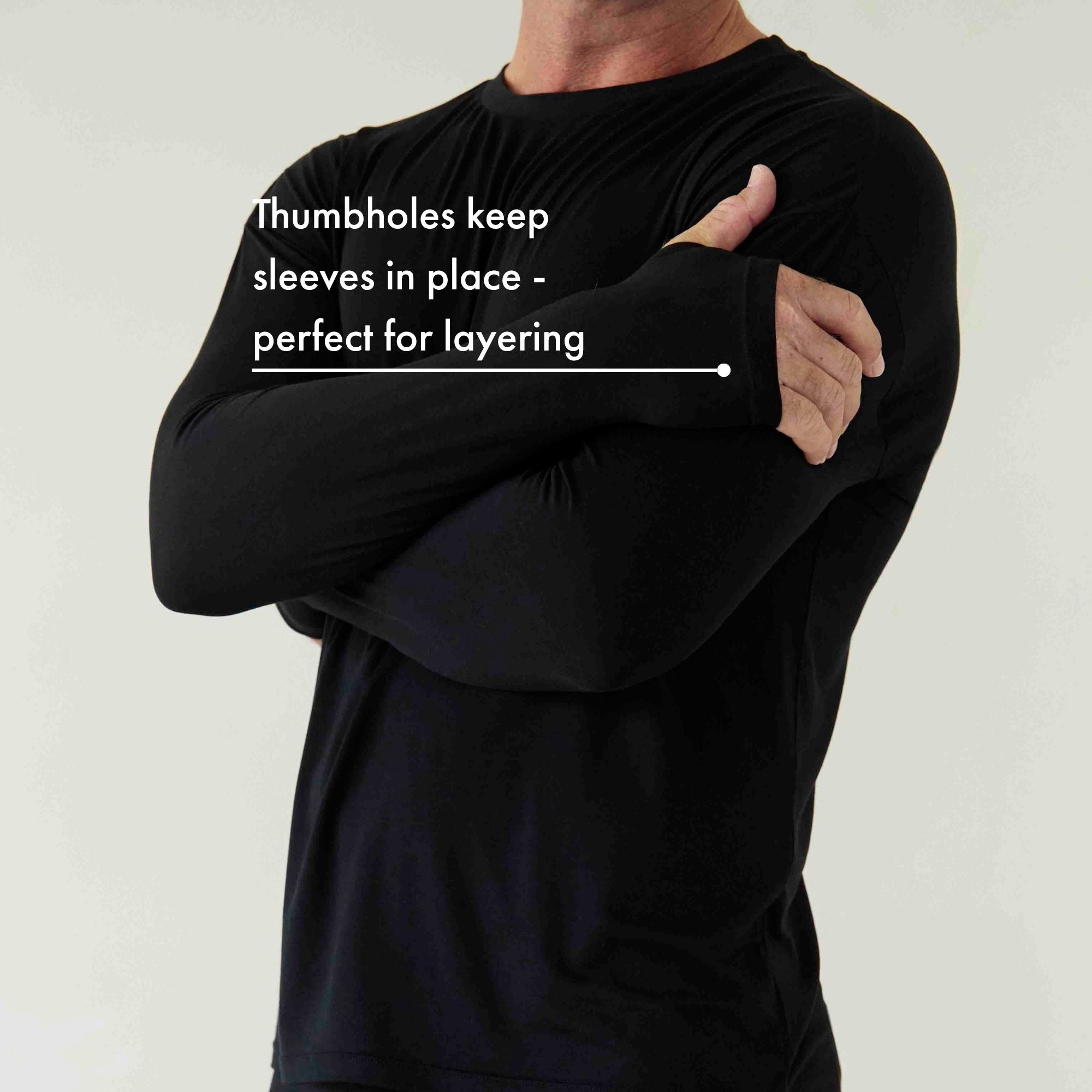 Mens Ultra Soft Tencel™ Micro Modal Long Sleeve Thumb-tee