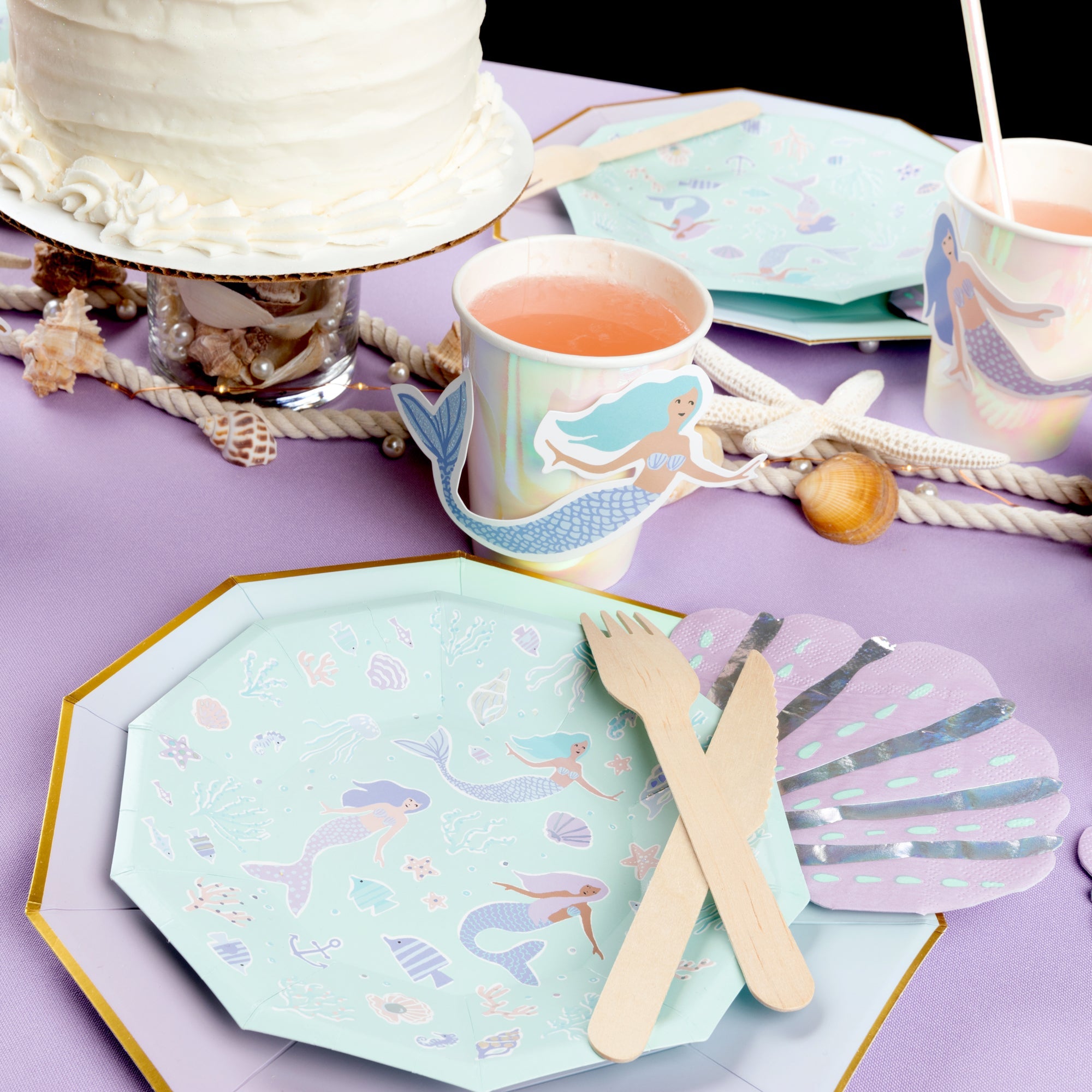 Mermaid Small Plates (10 Per Pack)