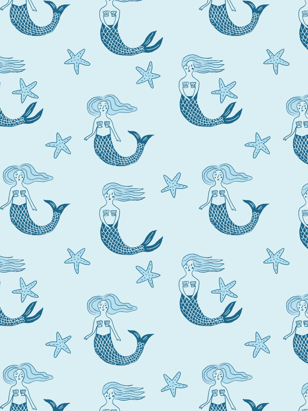 'mermaid' Wallpaper By Tea Collection - Blues