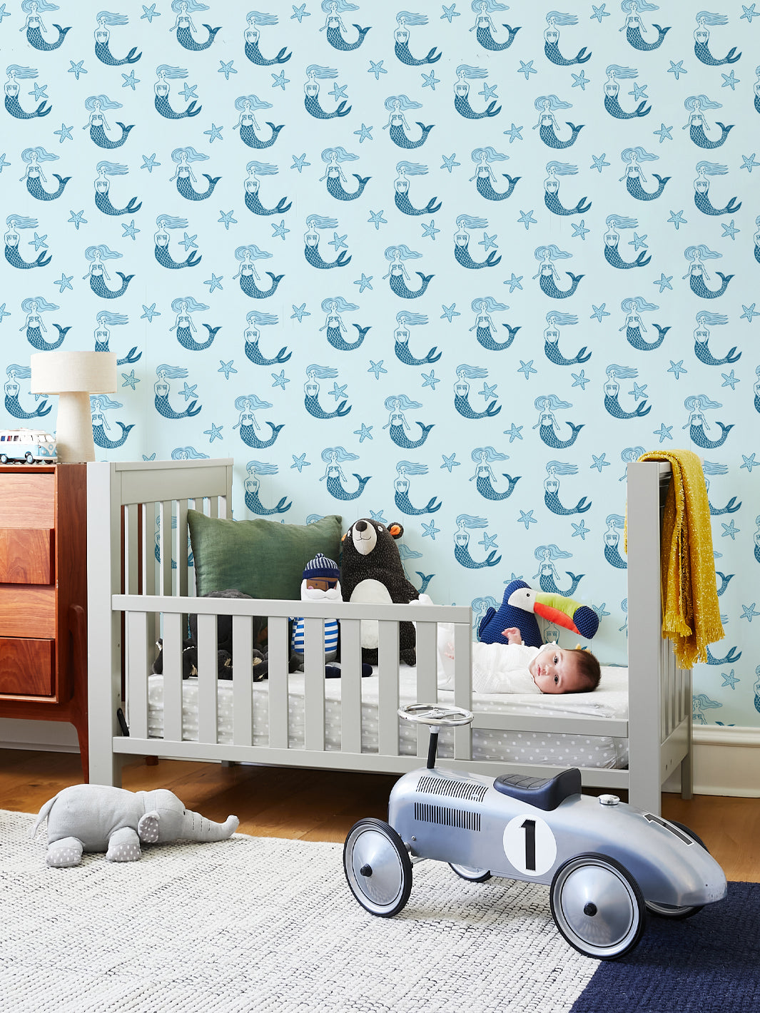'mermaid' Wallpaper By Tea Collection - Blues