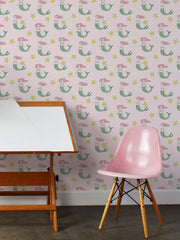 'mermaid' Wallpaper By Tea Collection - Pale Pink