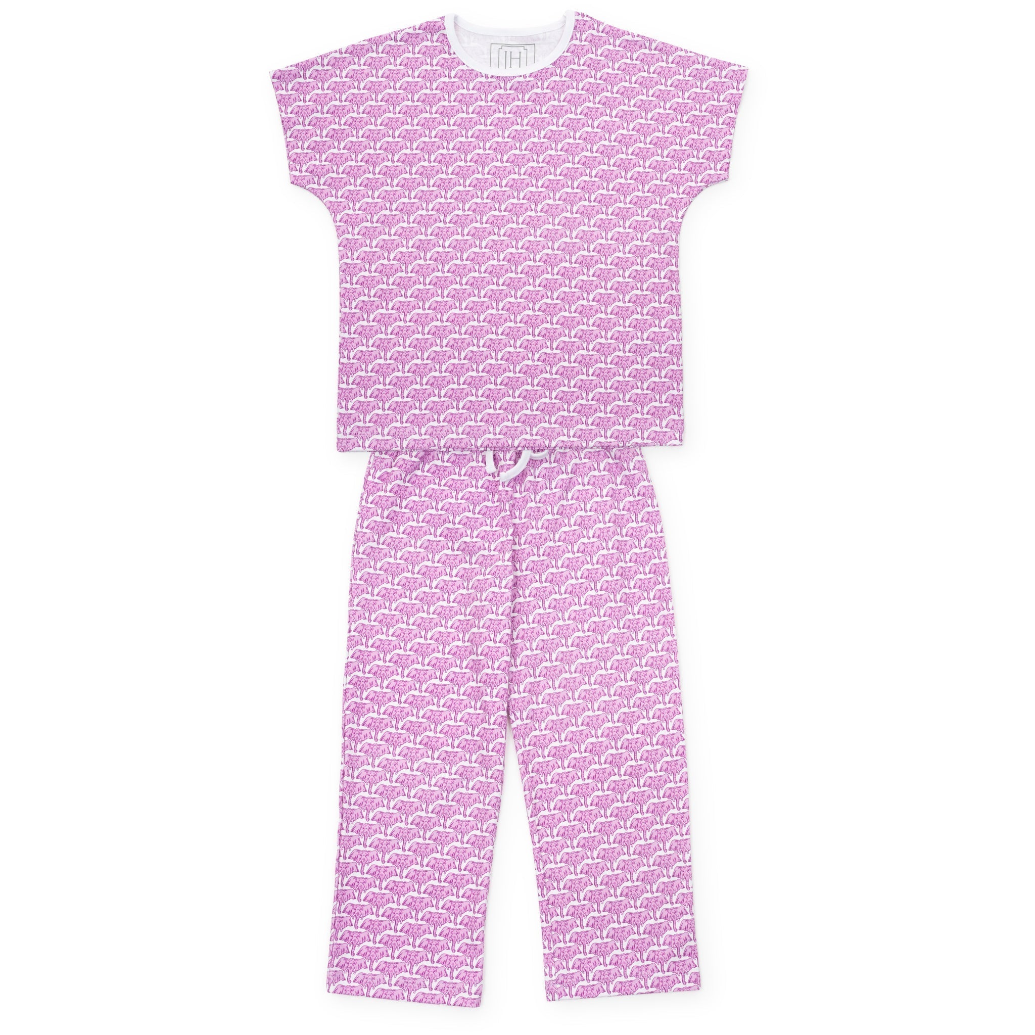 Merrick Girls' Pant Set - African Elephants Pink