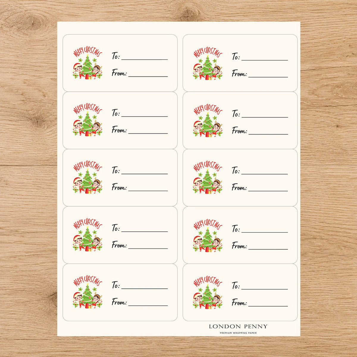Merry Little Christmas Gift Tag Sticker Sheet