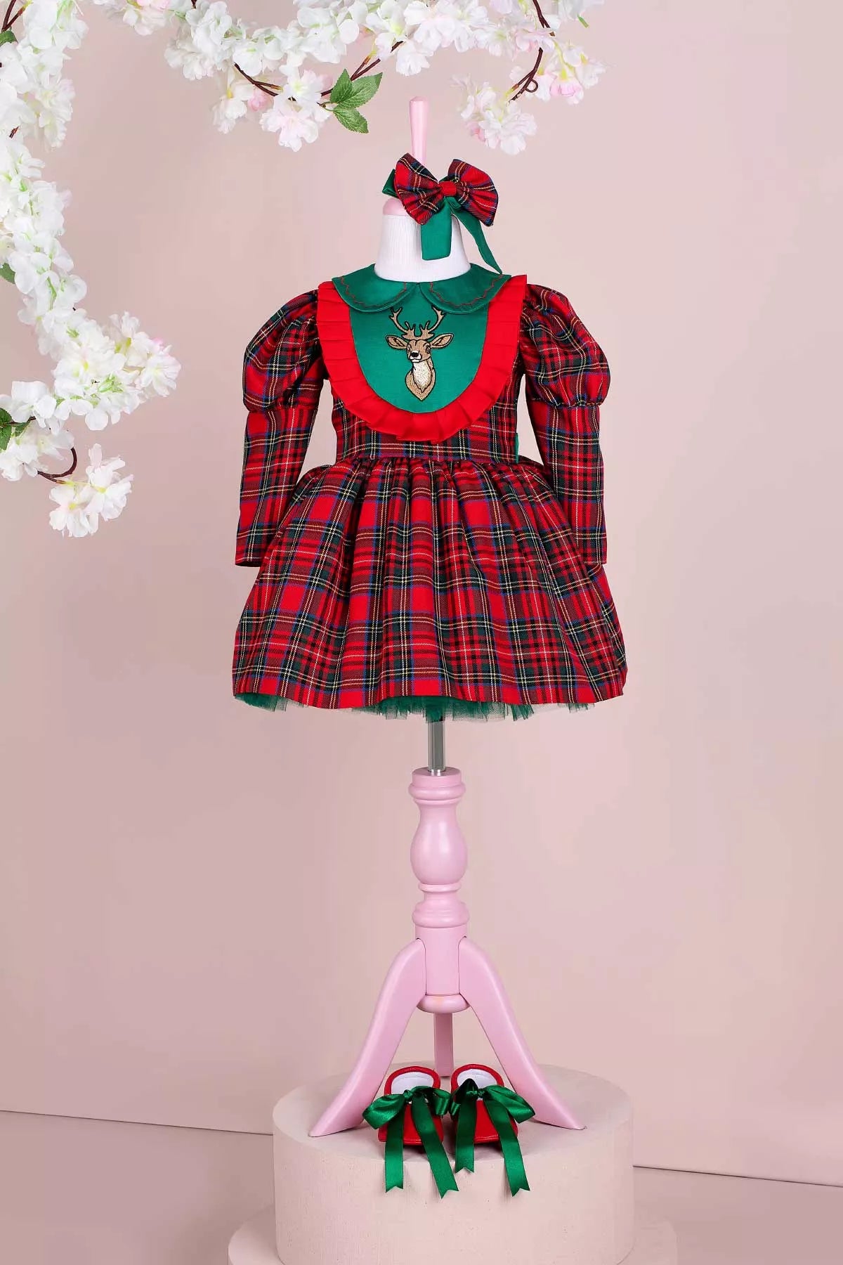 Merry Scottish Pattern Dress Set